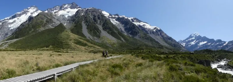 フッカーバレートラックフッカー氷河湖へのボードウォークパノラマ
